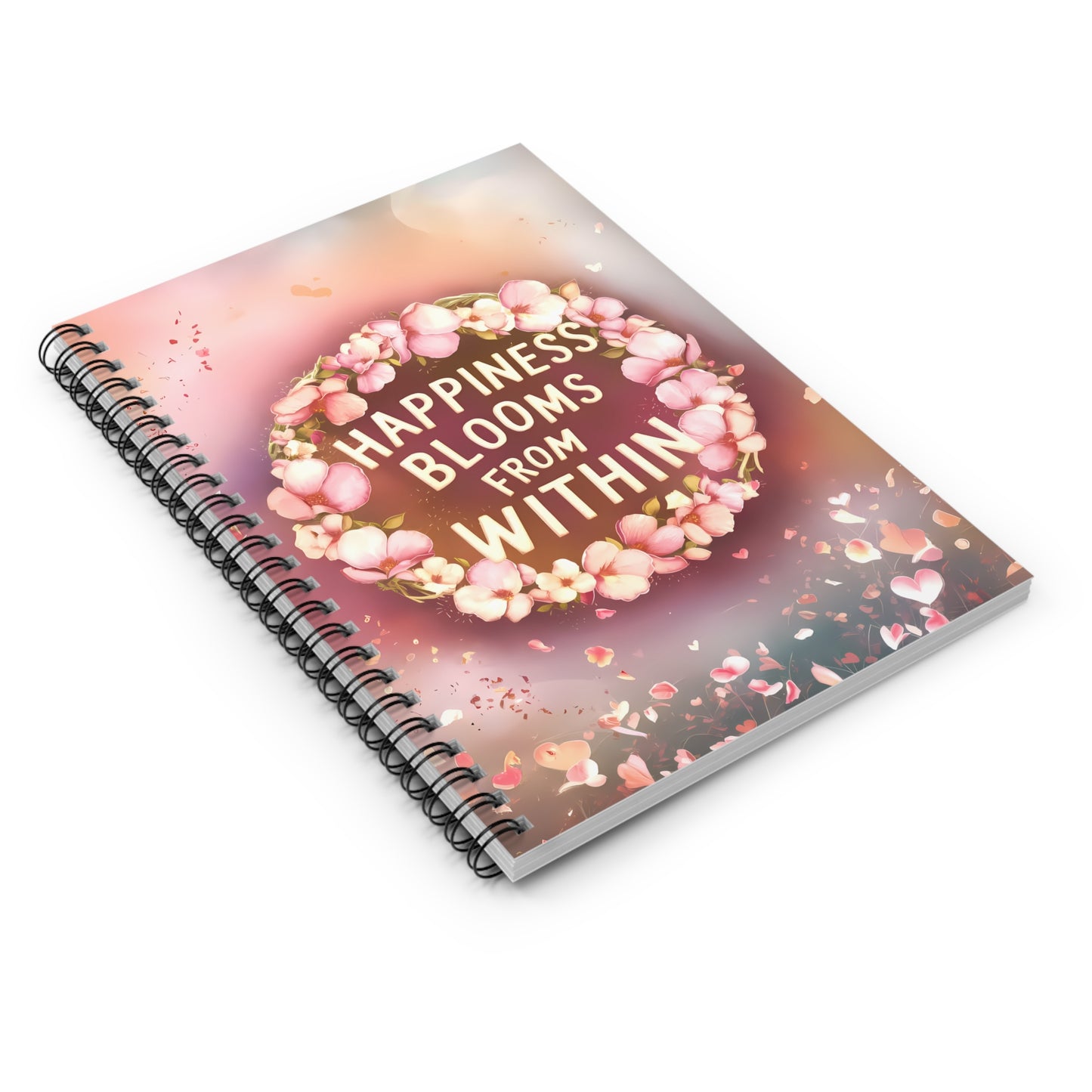 Happiness Blooms From Within Spiral Notebook - Ruled Line