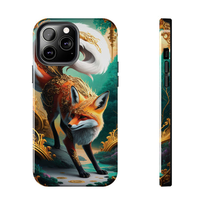 Art Nouveau Reverie: Leaping Red Fox - Tough Phone Cases