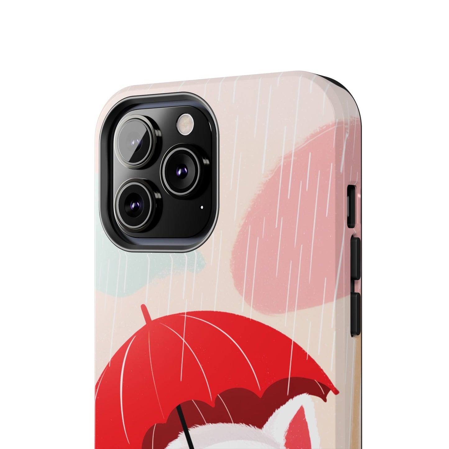 Rainy Day Ruff: Cartoon Dog with Red Pawrella - Tough Phone Cases