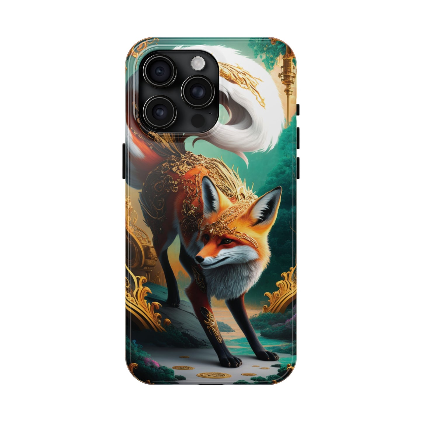 Art Nouveau Reverie: Leaping Red Fox - Tough Phone Cases