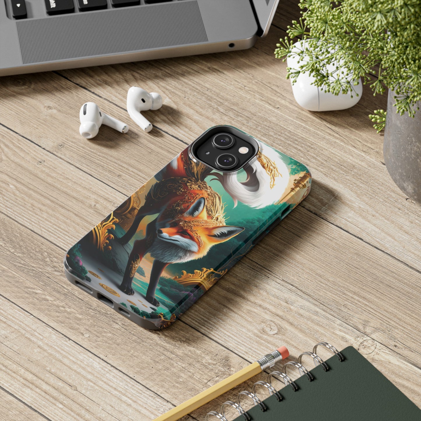 Art Nouveau Reverie: Leaping Red Fox - Tough Phone Cases