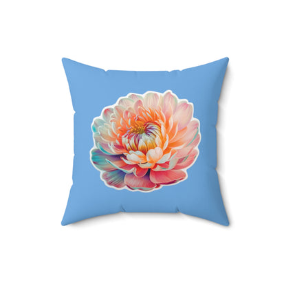 "A plethora of hues Flower" - Spun Polyester Square Pillow