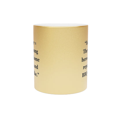 "Father = The unsung hero of home repairs and BBQs alike" - Metallic Mug (Silver\Gold)