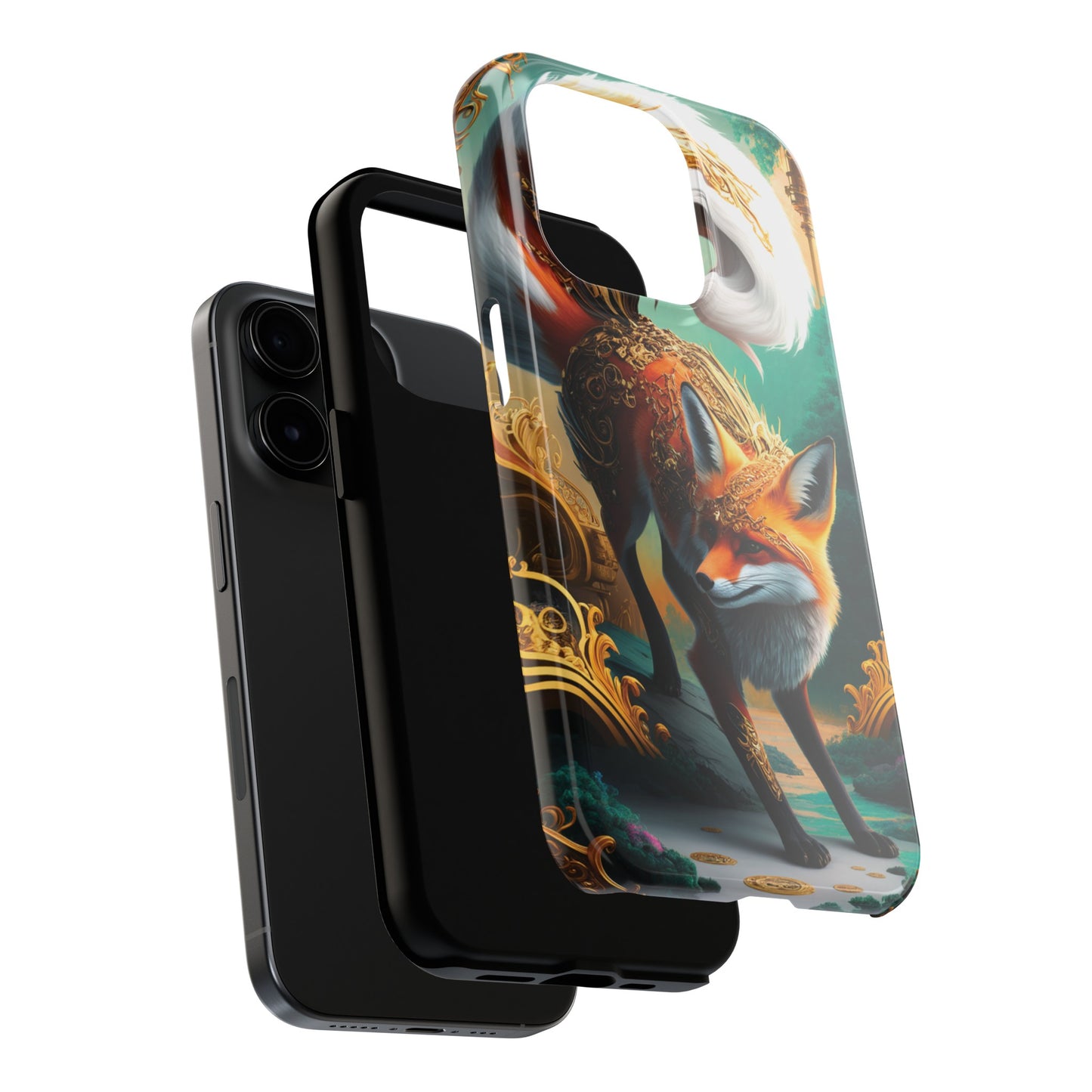 Art Nouveau Reverie: Leaping Red Fox - Tough Phone Cases