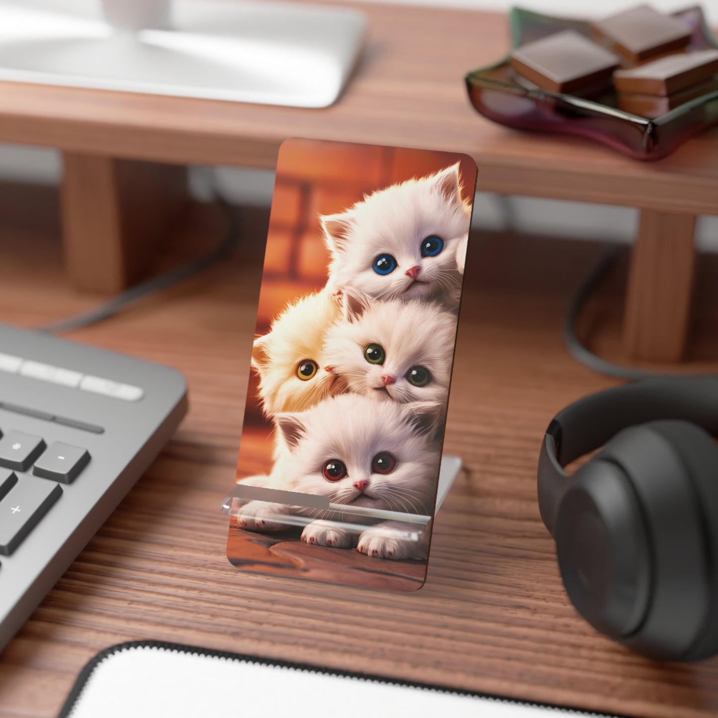 Stacked Kittens Cozy Corner - Display Stand for Smartphones