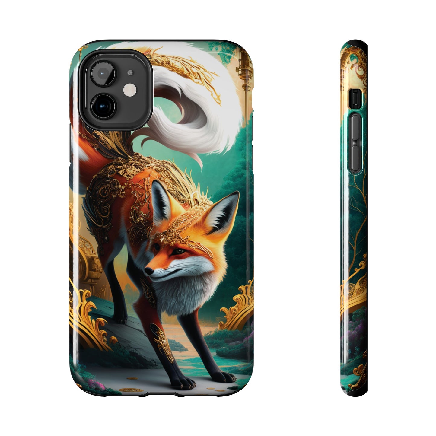 Art Nouveau Reverie: Leaping Red Fox - Tough Phone Cases