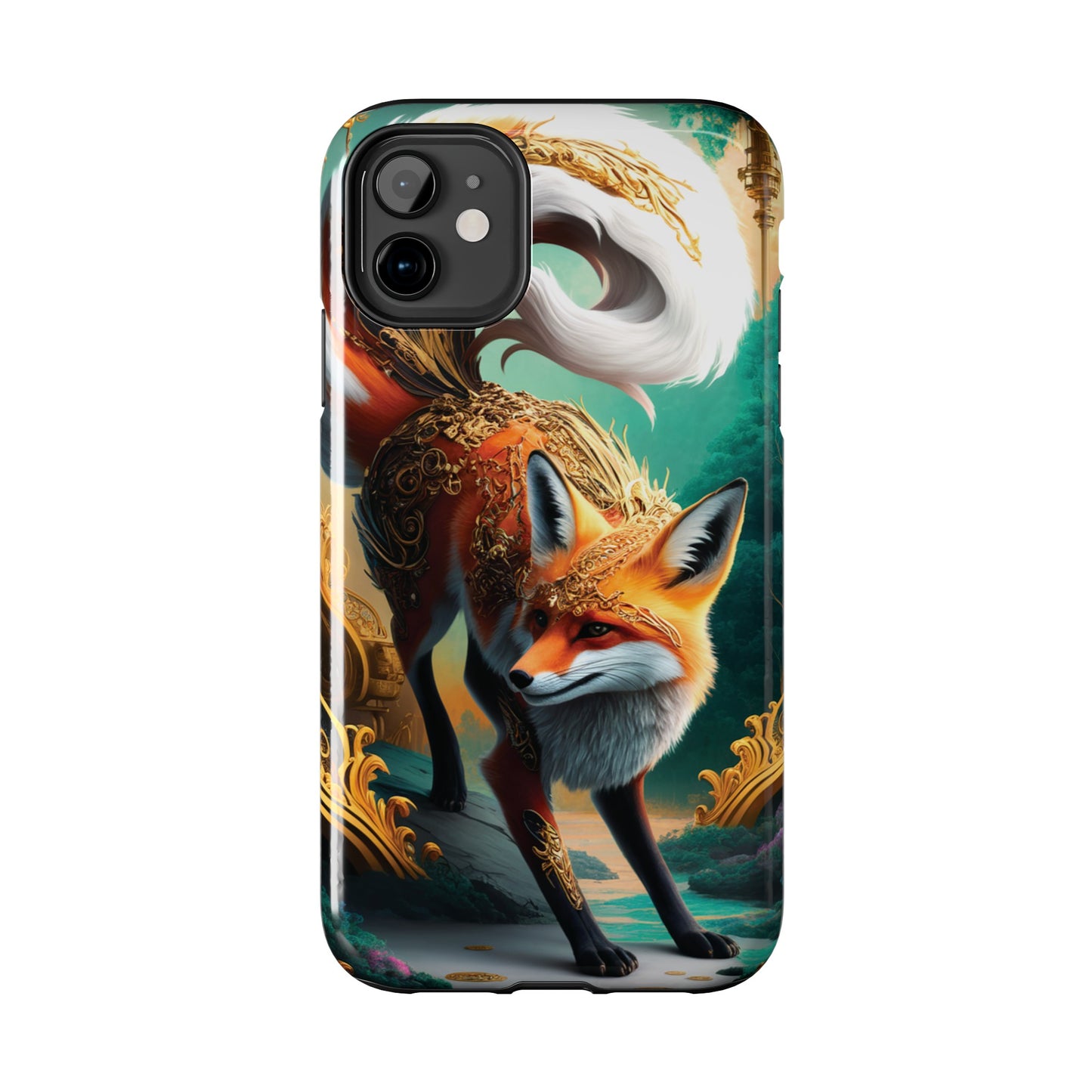 Art Nouveau Reverie: Leaping Red Fox - Tough Phone Cases