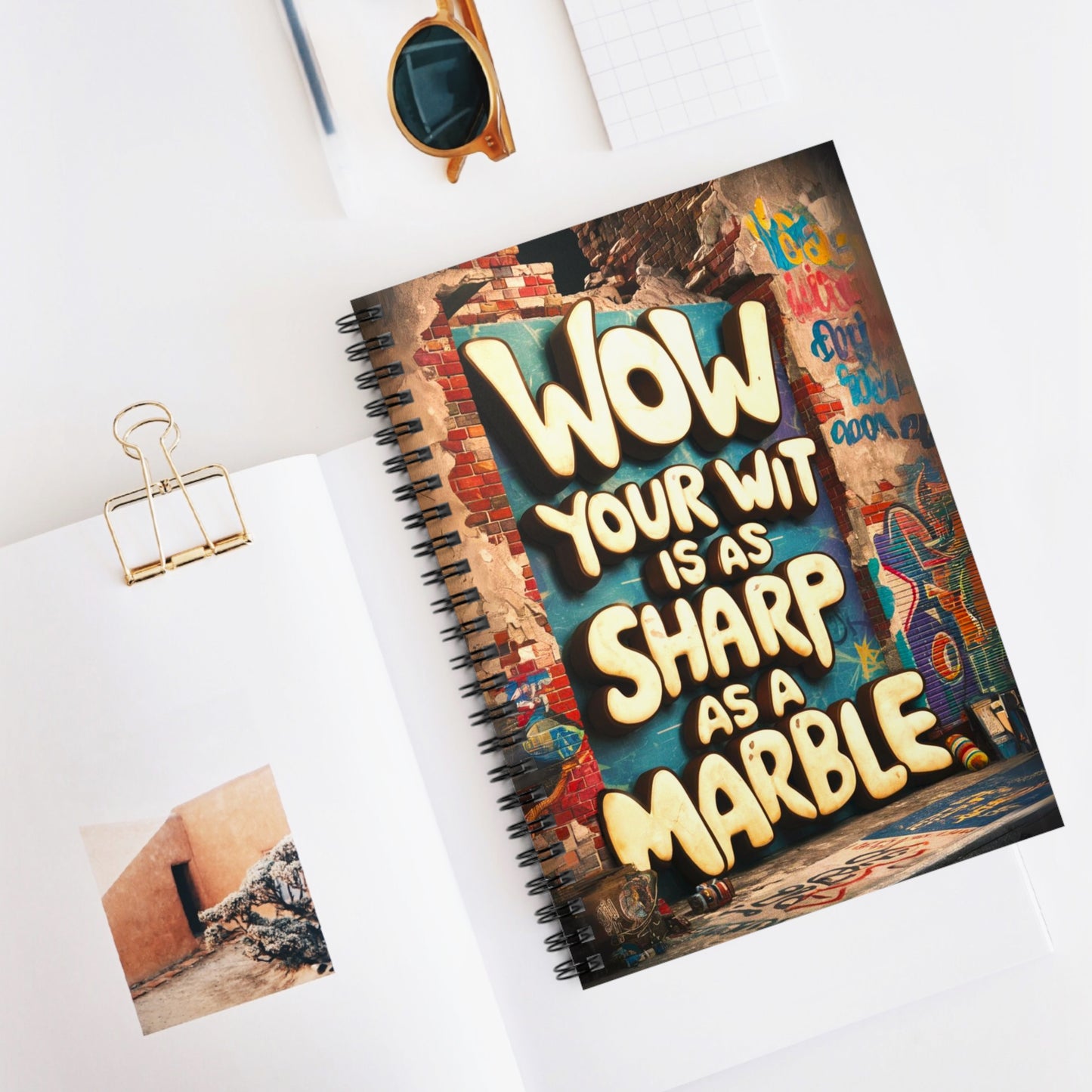 "Wow Your Wit is as Sharp as a Marble." Spiral Notebook - Ruled Line