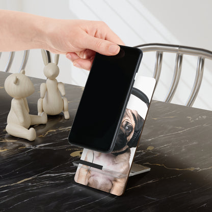 Pawsitively Cool: Pug on Headphones - Display Stand for Smartphones