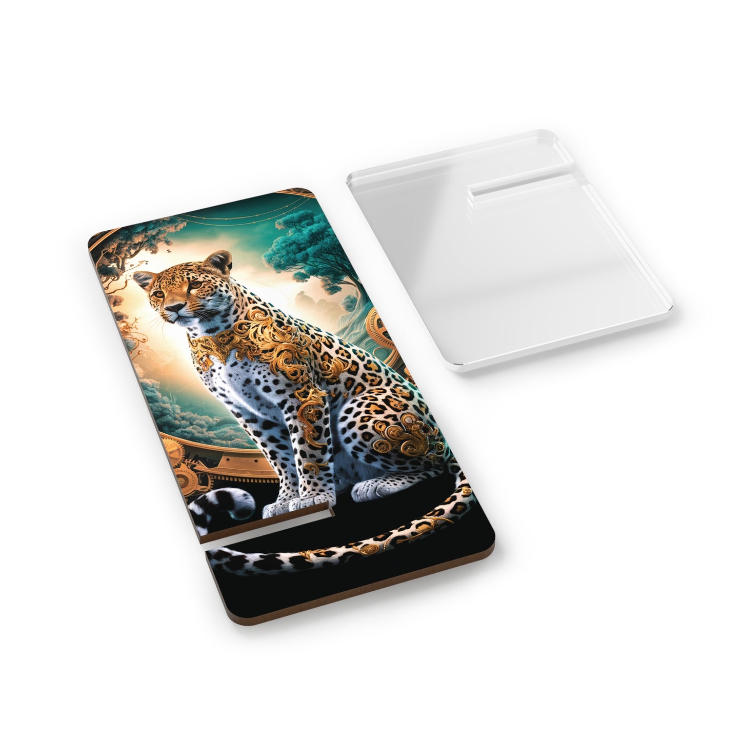 Art Nouveau Elegance: The Leopard's Grace - Display Stand for Smartphones