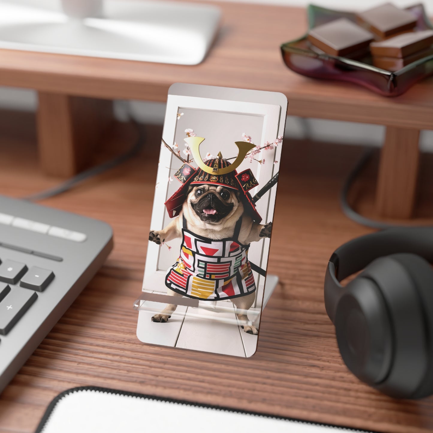 Samurai Pug Attack! - Display Stand for Smartphones