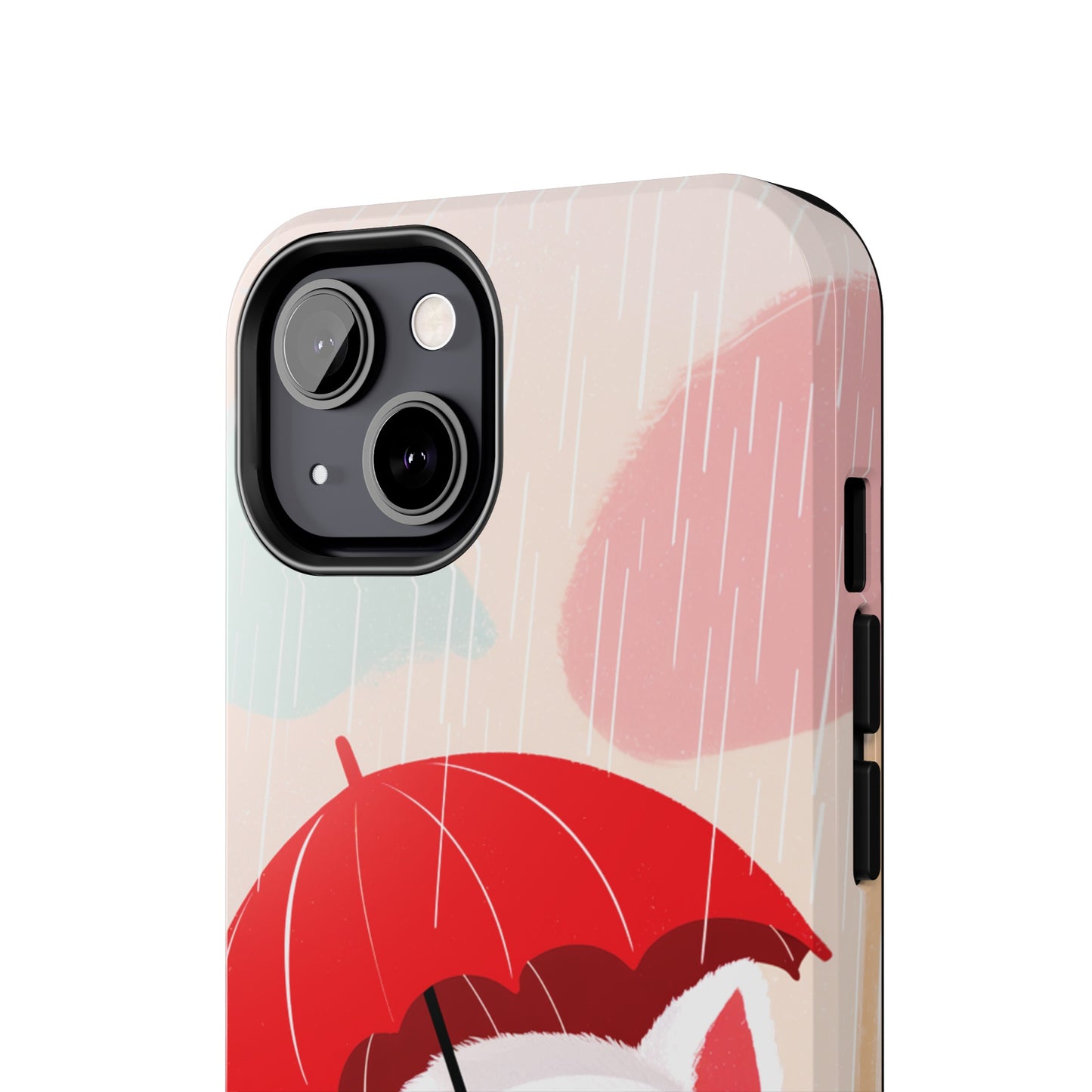 Rainy Day Ruff: Cartoon Dog with Red Pawrella - Tough Phone Cases