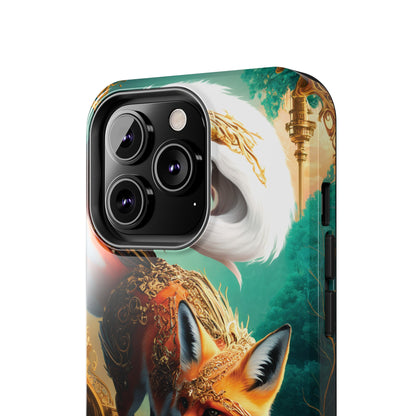 Art Nouveau Reverie: Leaping Red Fox - Tough Phone Cases