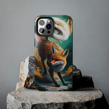 Art Nouveau Reverie: Leaping Red Fox - Tough Phone Cases