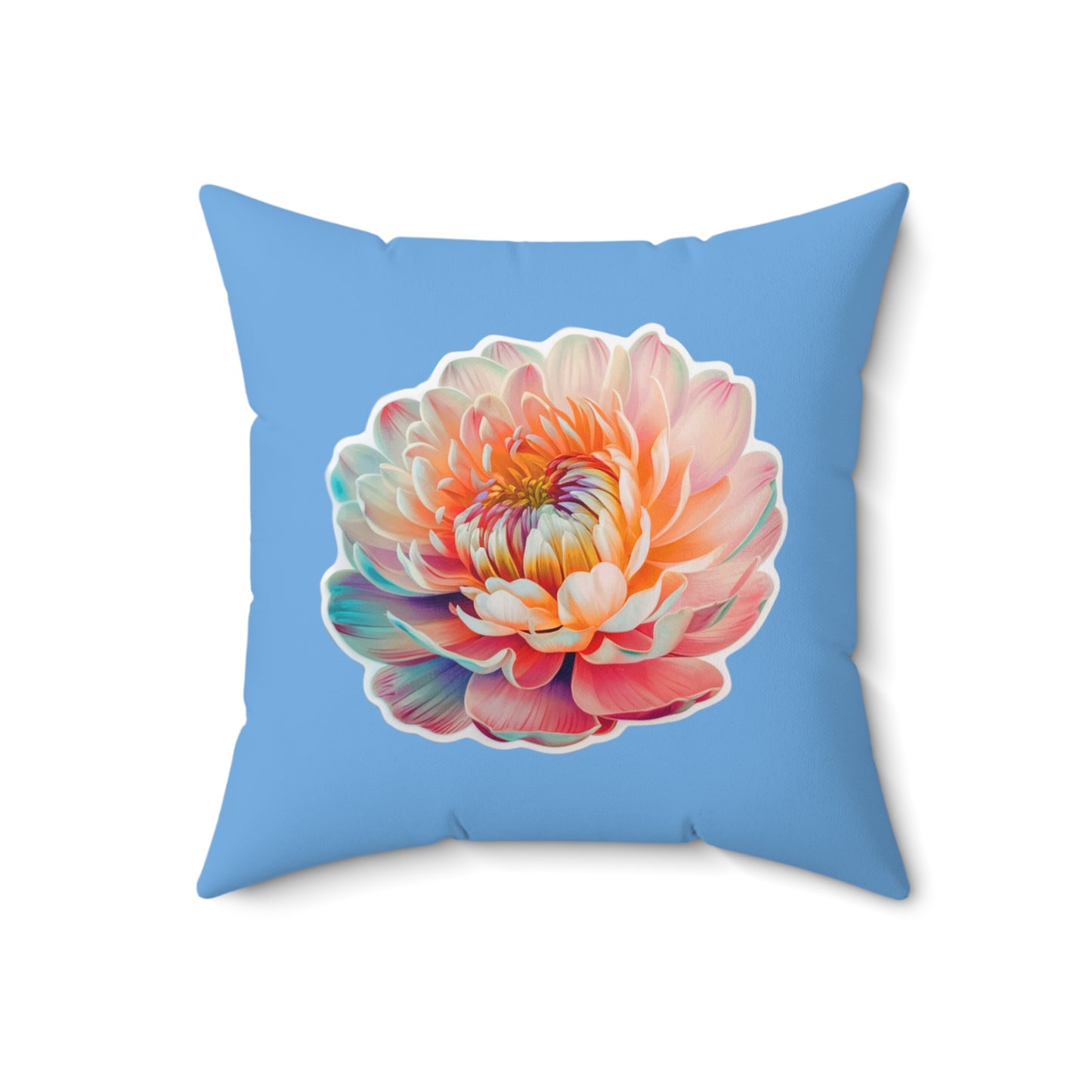 "A plethora of hues Flower" - Spun Polyester Square Pillow