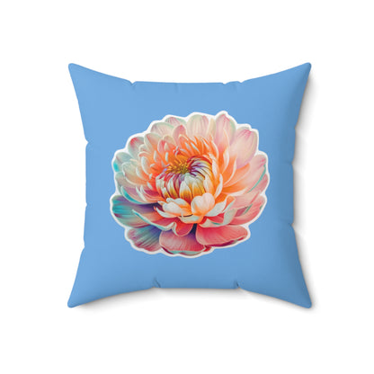 "A plethora of hues Flower" - Spun Polyester Square Pillow