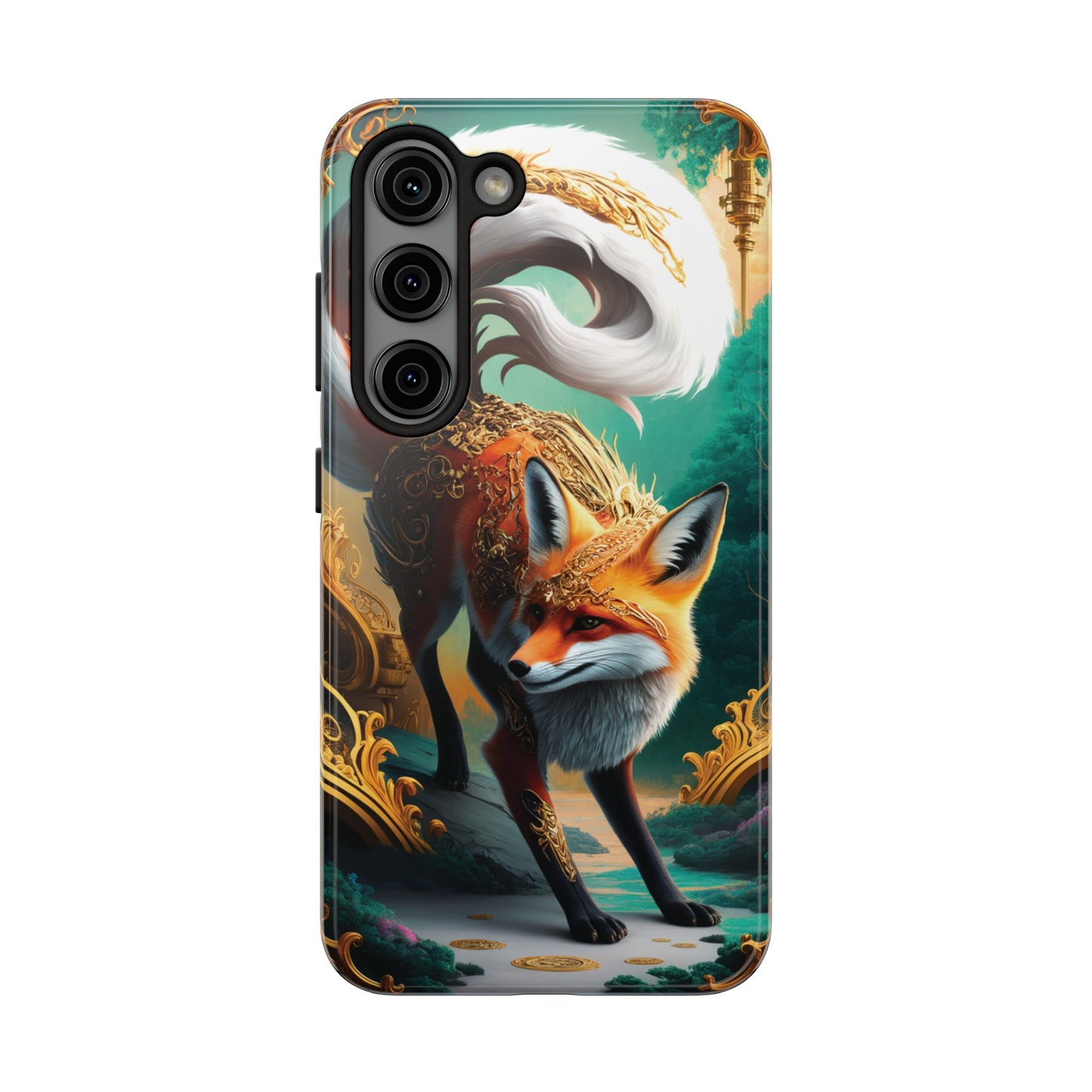 Art Nouveau Reverie: Leaping Red Fox - Tough Phone Cases