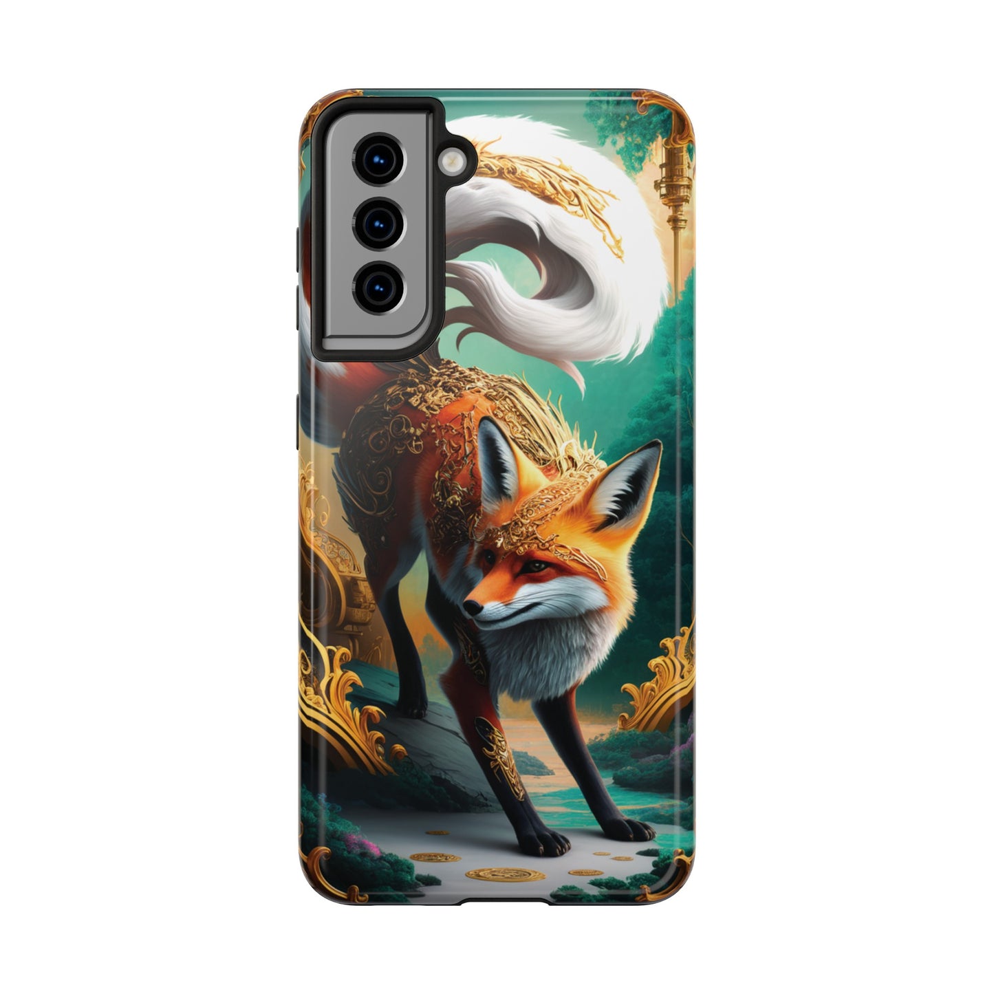 Art Nouveau Reverie: Leaping Red Fox - Tough Phone Cases