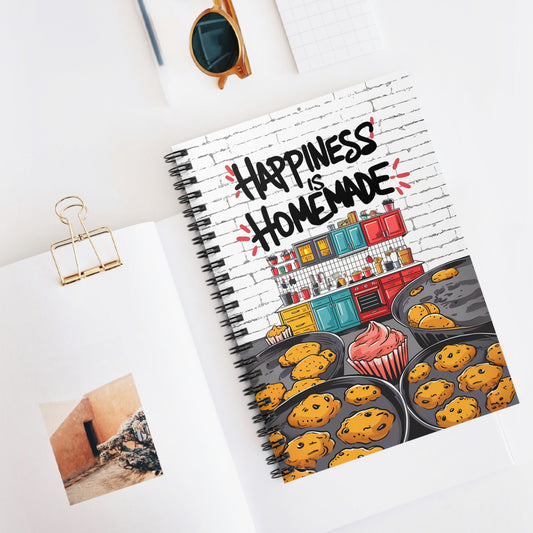 Happiness is Homemade Spiral Notebook - Ruled Line