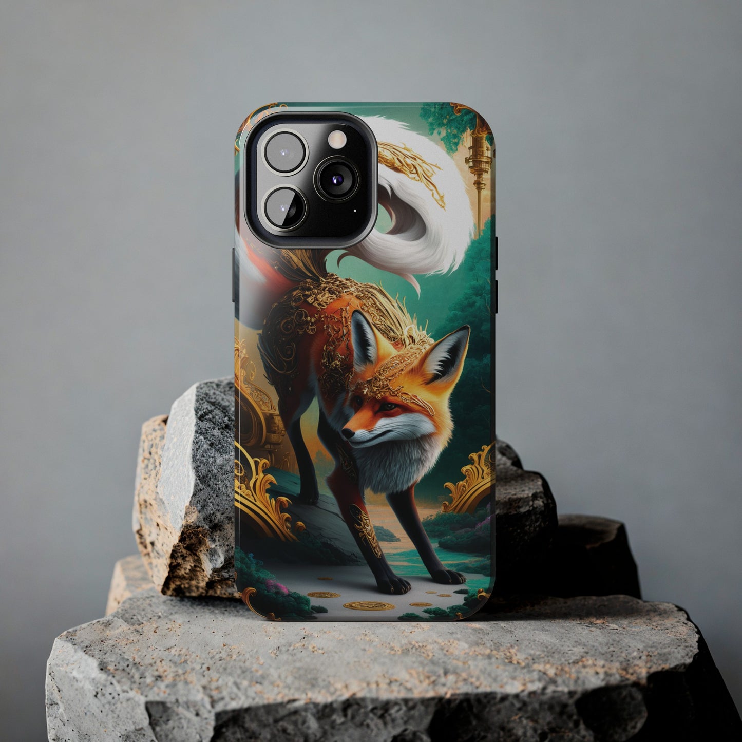 Art Nouveau Reverie: Leaping Red Fox - Tough Phone Cases