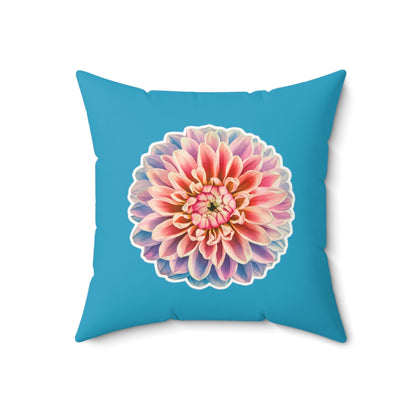 "Square Pillow with Chrysanthemum Blossom" - Spun Polyester