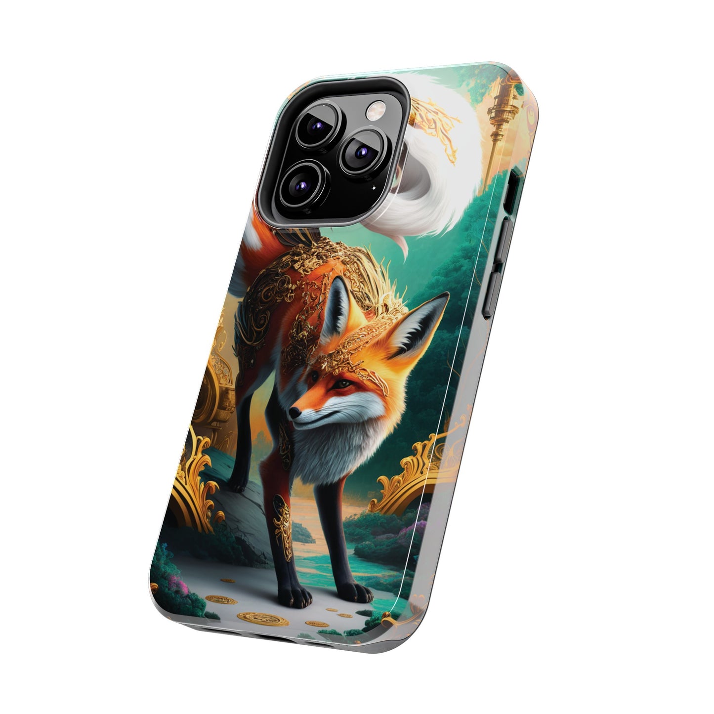 Art Nouveau Reverie: Leaping Red Fox - Tough Phone Cases