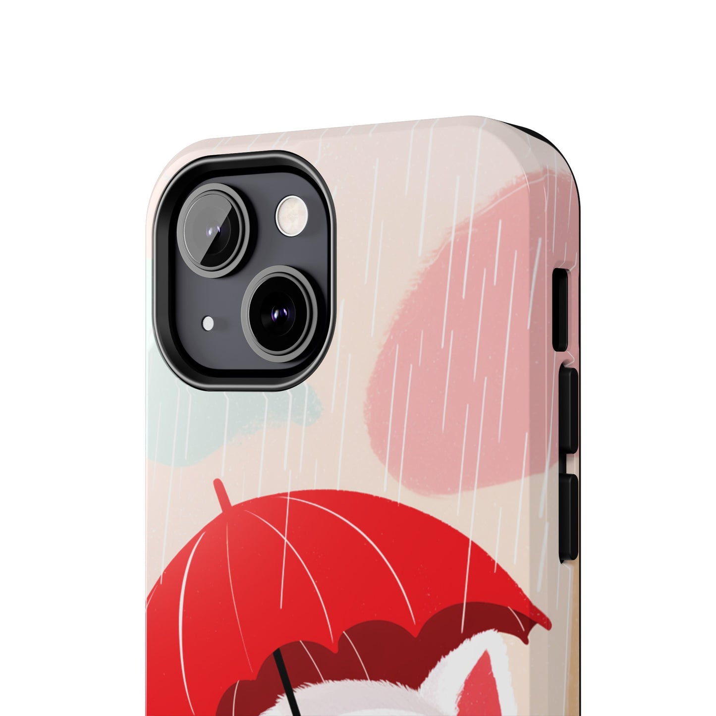 Rainy Day Ruff: Cartoon Dog with Red Pawrella - Tough Phone Cases