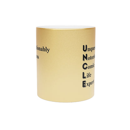 "UNCLE Unquestionably Notorious Comic Life Expert" - Metallic Mug (Silver\Gold)