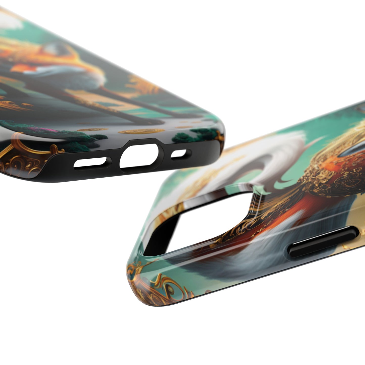 Art Nouveau Reverie: Leaping Red Fox - Tough Phone Cases