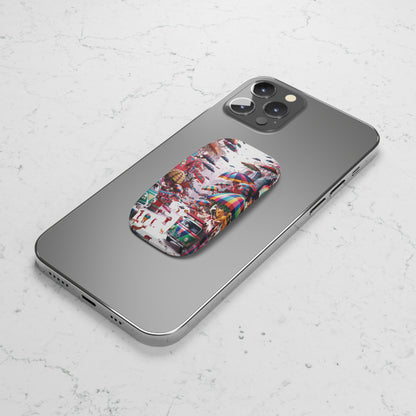 Whimsical Plaid Parade - Phone Click-On Grip