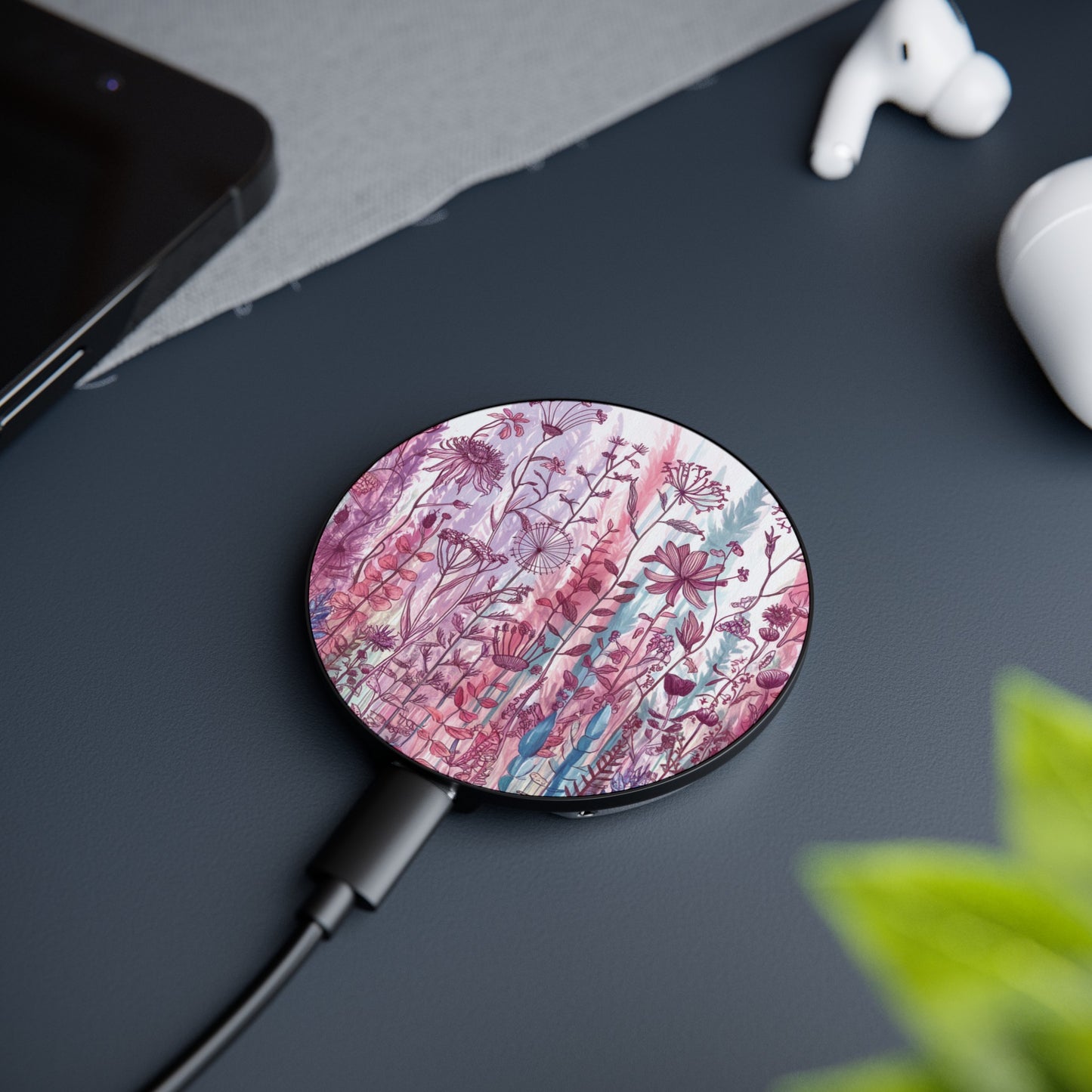 Floral Watercolor Blossom - Magnetic Induction Charger