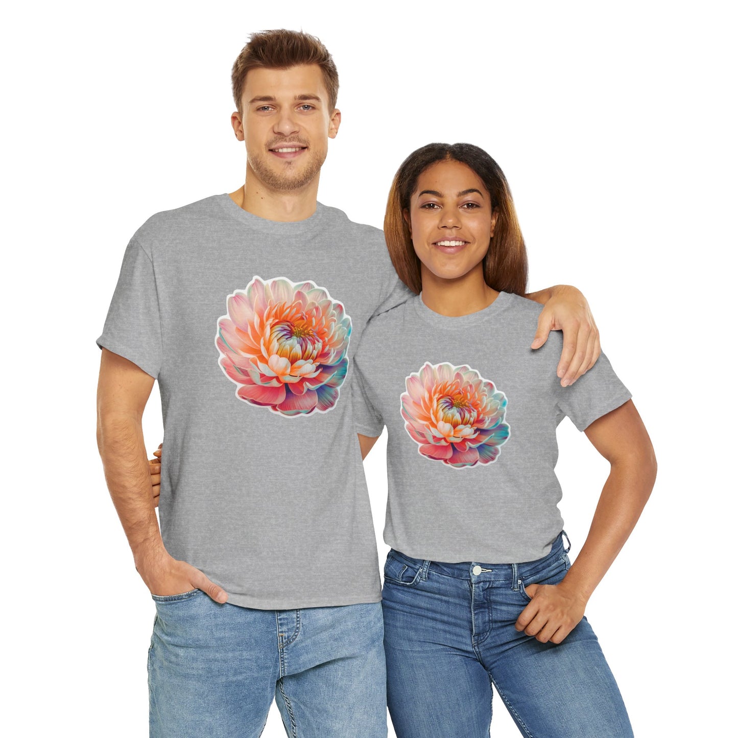 "A plethora of hues Flower" - Unisex Cotton Tee