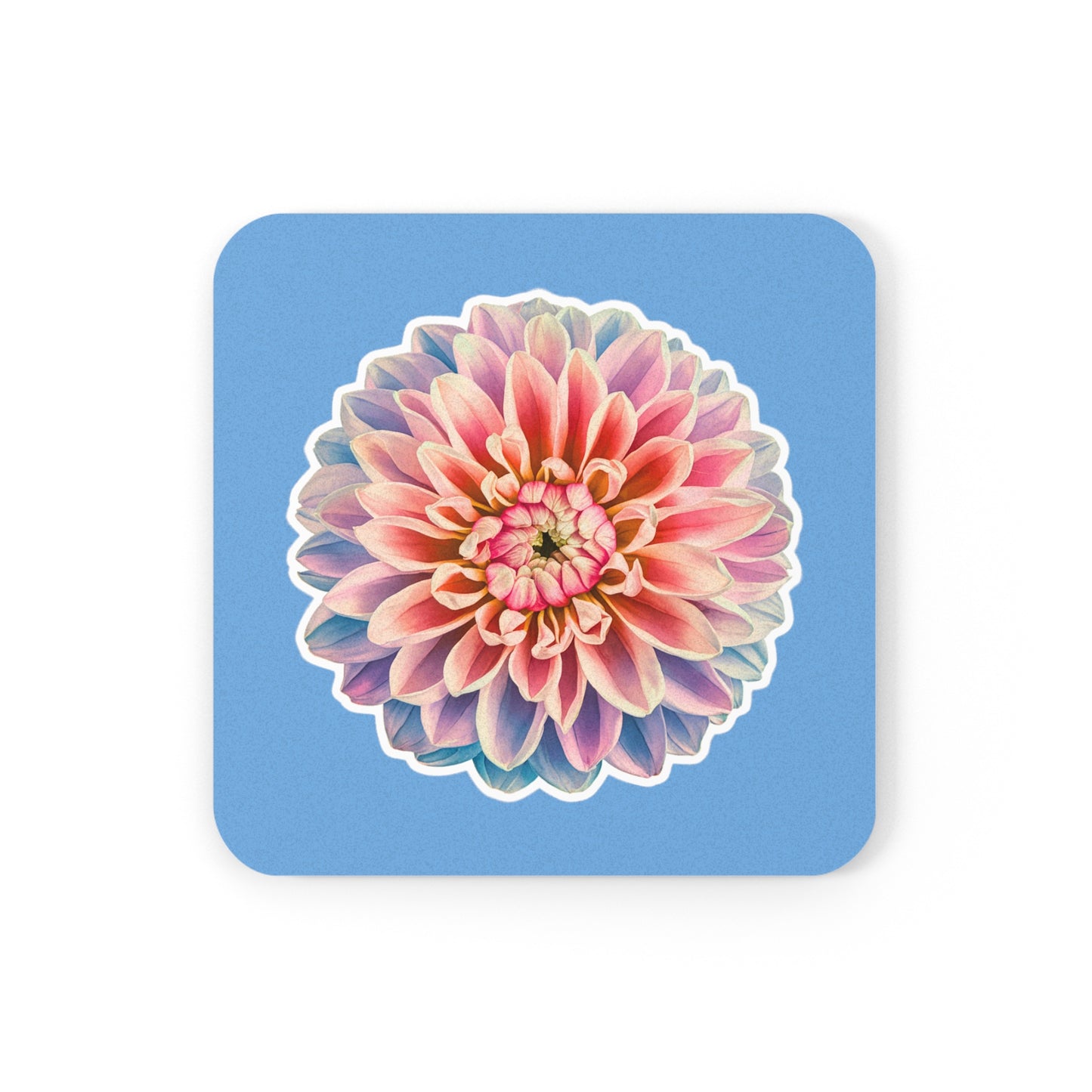 Coaster with Chrysanthemum Design - Cork Coaster