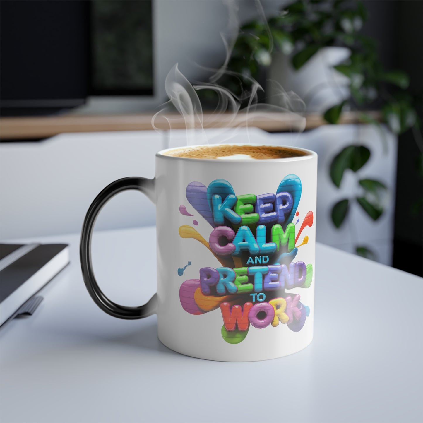 Keep Calm and Pretend to Work - Color Morphing Mug, 11oz