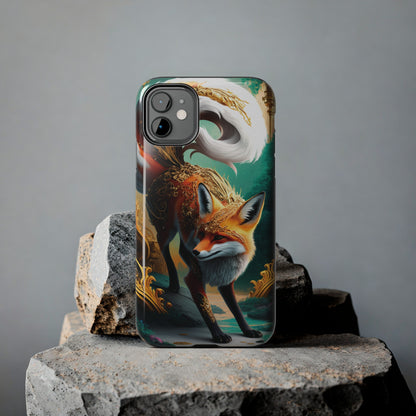 Art Nouveau Reverie: Leaping Red Fox - Tough Phone Cases