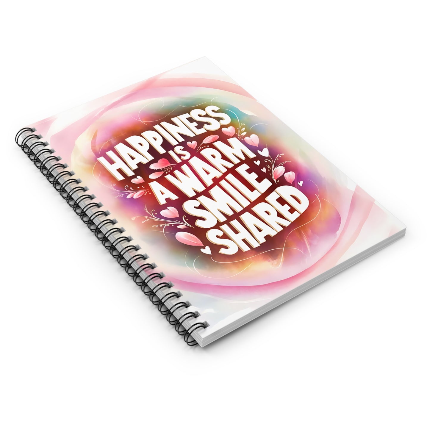 Happiness is a Warm Smile Shared Spiral Notebook - Ruled Line