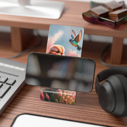 Perch-fect Pair: Double the Fluff, Double the Tweet - Display Stand for Smartphones
