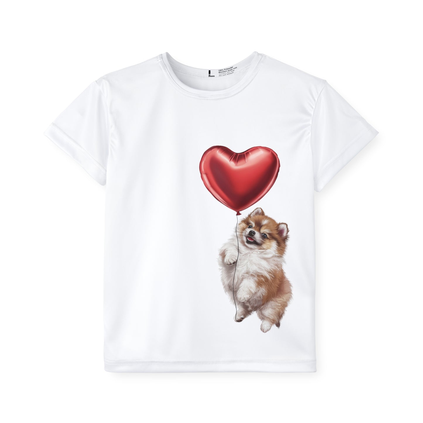 "Red Balloon Pomeranian Version" - Kids Sports Jersey (AOP) in White