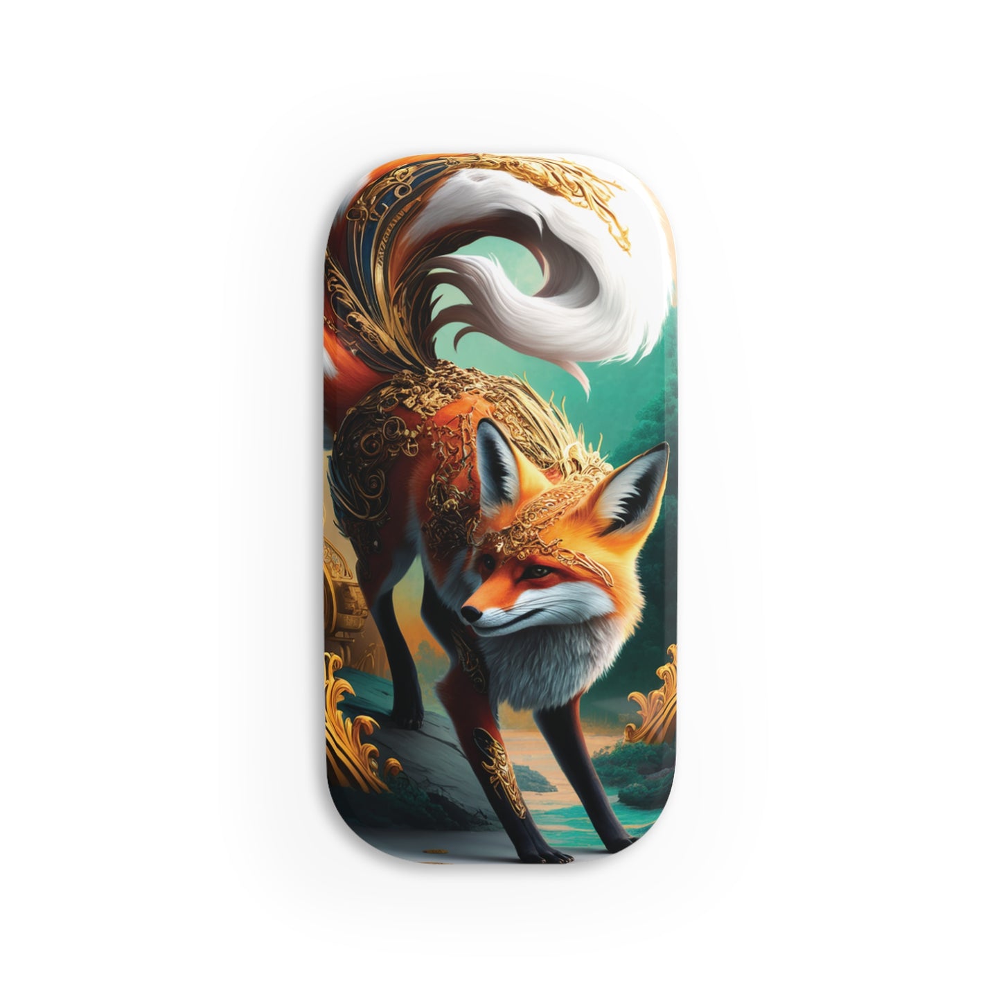 Art Nouveau Reverie: Leaping Red Fox - Phone Click-On Grip