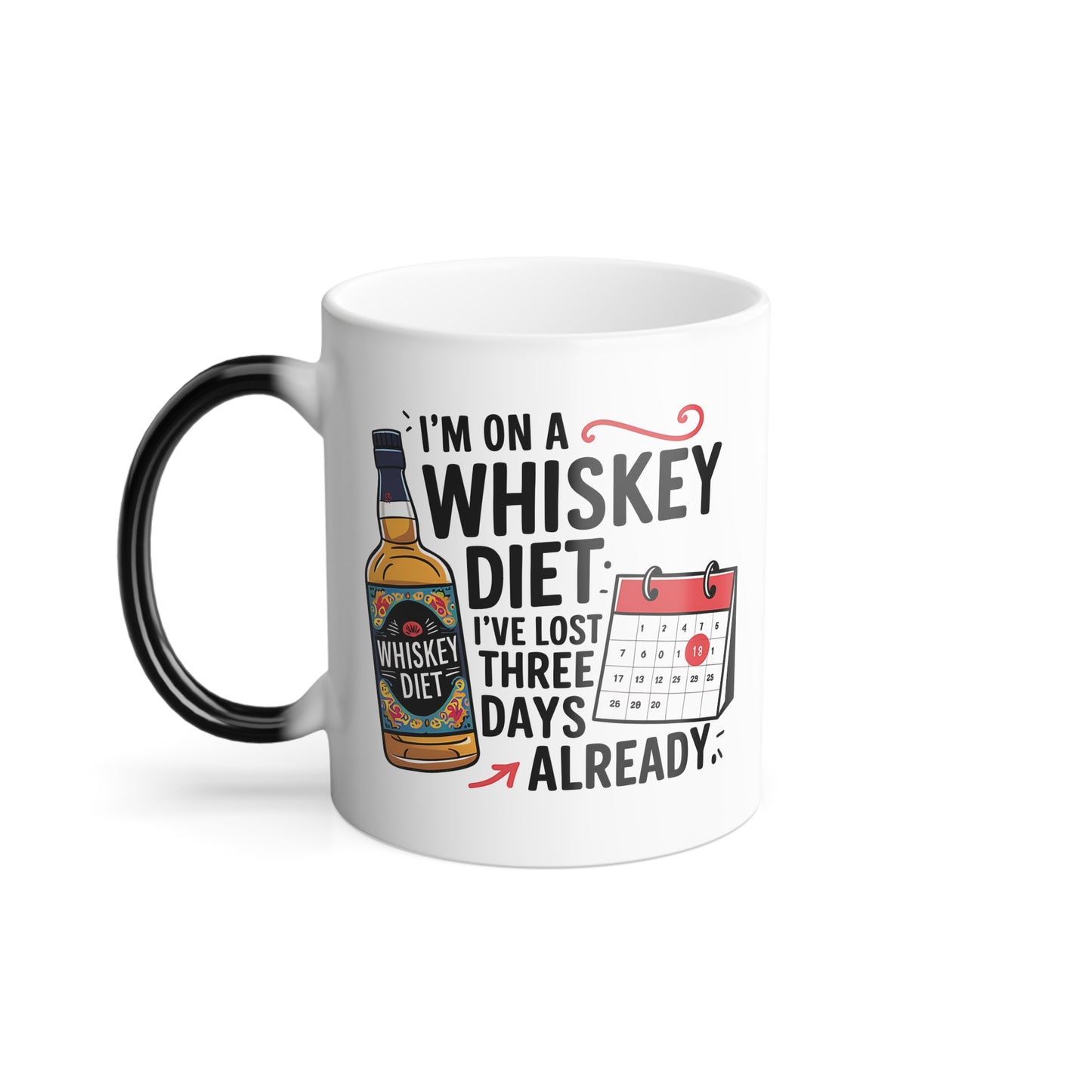 I'm on a Whiskey Diet I've Lost Three Days Already - Color Morphing Mug, 11oz