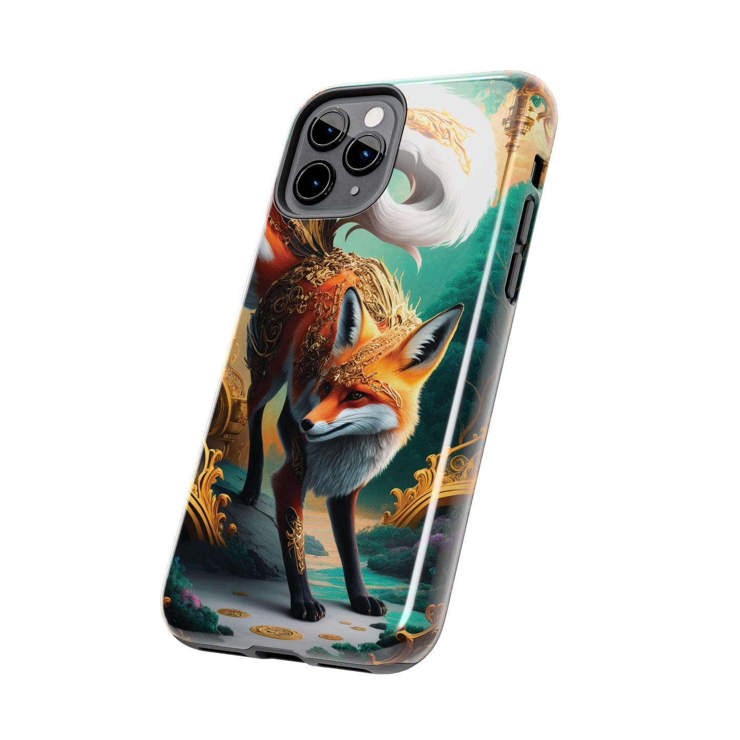 Art Nouveau Reverie: Leaping Red Fox - Tough Phone Cases