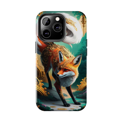 Art Nouveau Reverie: Leaping Red Fox - Tough Phone Cases