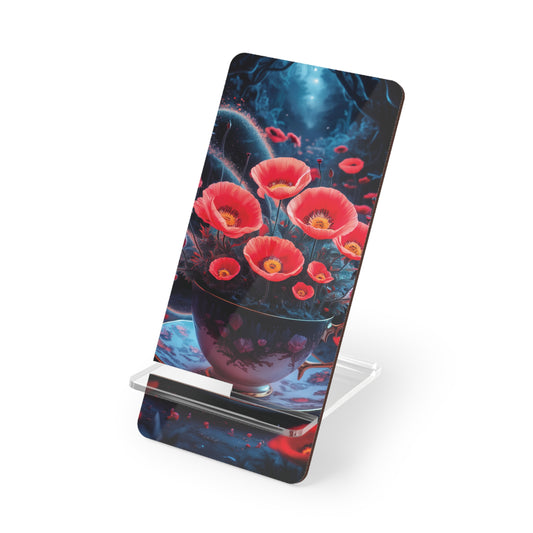 Red Poppies for Tea: Let's Brew Happiness! - Display Stand for Smartphones