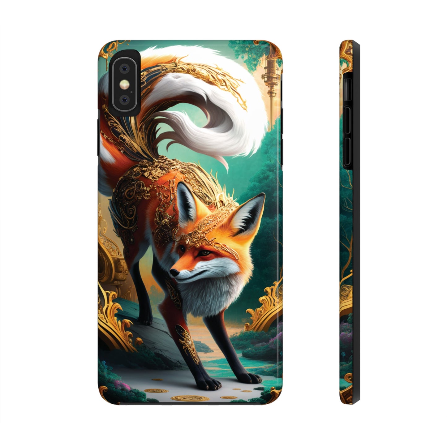 Art Nouveau Reverie: Leaping Red Fox - Tough Phone Cases