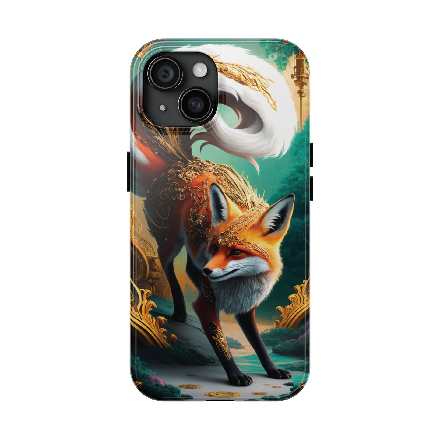 Art Nouveau Reverie: Leaping Red Fox - Tough Phone Cases