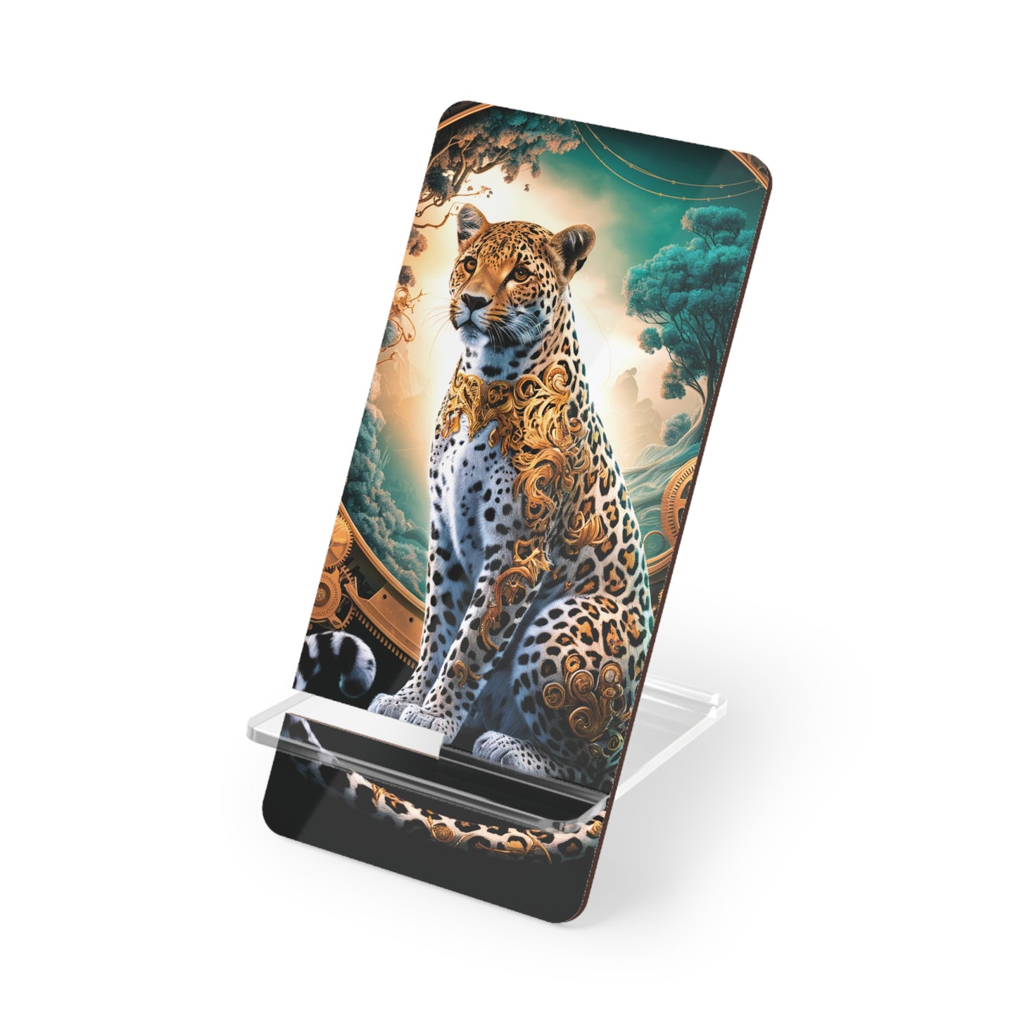 Art Nouveau Elegance: The Leopard's Grace - Display Stand for Smartphones