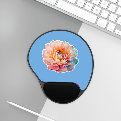 "A plethora of hues Flower" - Mouse Pad With Wrist Rest