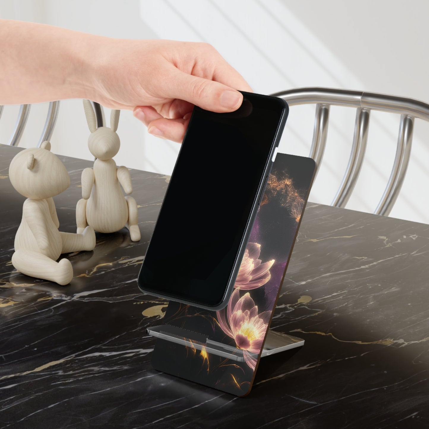 Night Lotus Glow - Display Stand for Smartphones