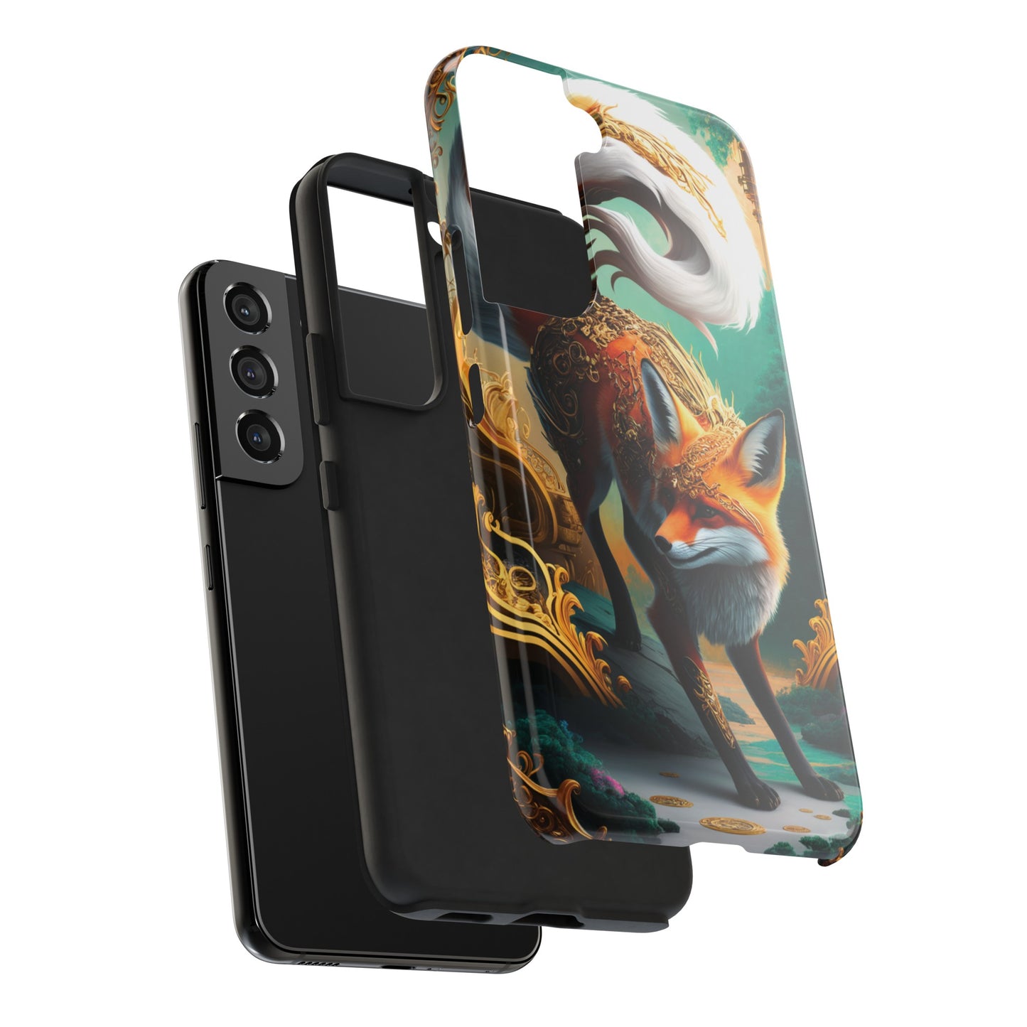 Art Nouveau Reverie: Leaping Red Fox - Tough Phone Cases