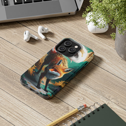 Art Nouveau Reverie: Leaping Red Fox - Tough Phone Cases